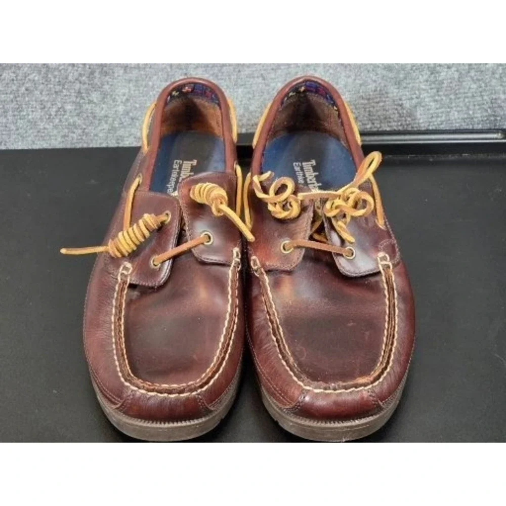 Timberland Earthkeepers Mens 11.5‎ Dark Brown Leather Boat Shoes Loafers Casual